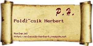 Polácsik Herbert névjegykártya